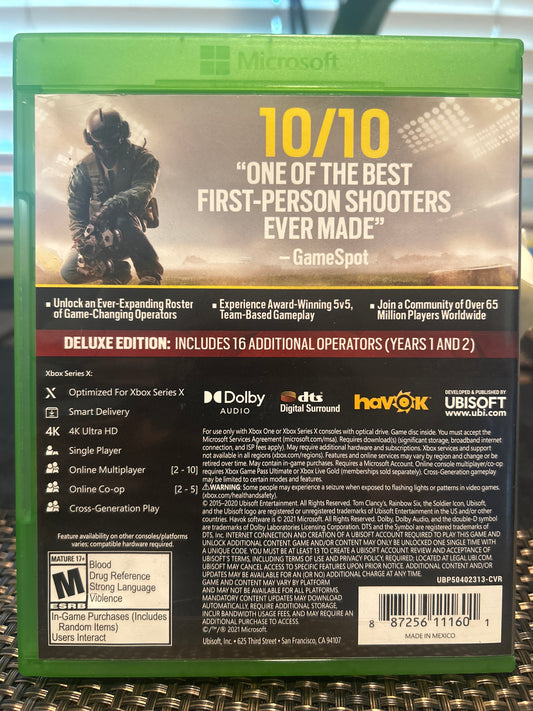 Rainbow six siege (Xbox x-Xbox1)